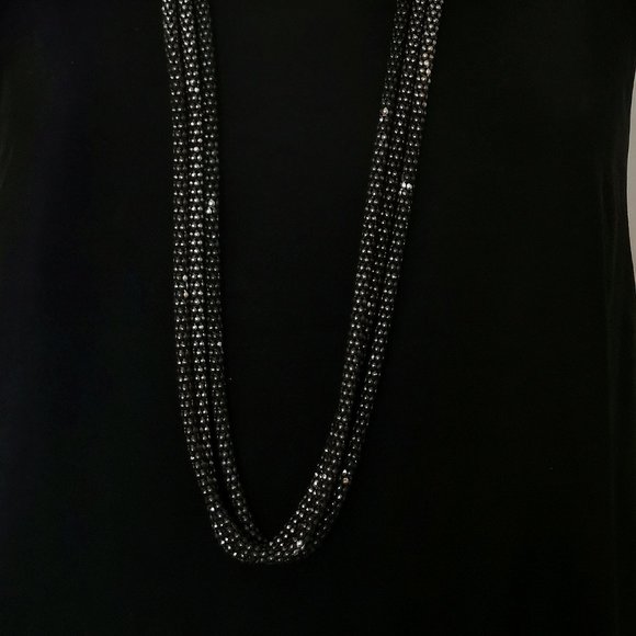 3 for $15/Caracol Signed Multi 3 Strand Long Chain Gunmetal Tone Necklace - Picture 3 of 5